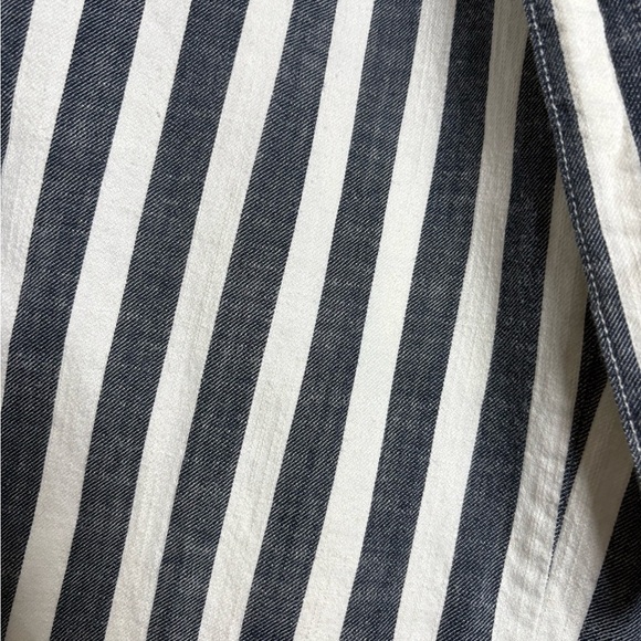 Sanctuary Striped Navy/White Soft Cotton Casual Trousers with Tie Belt. Coastal - Picture 3 of 13